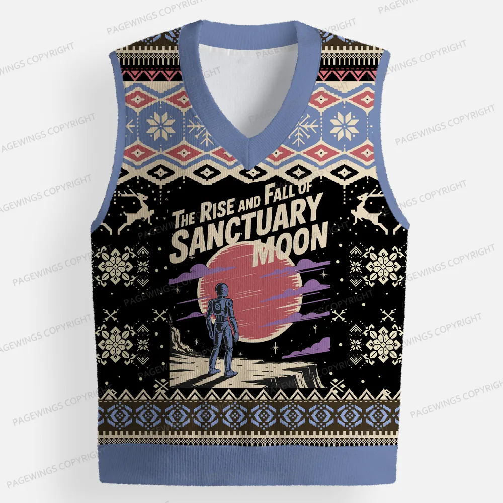 Pagewings The Rise And Fall Of Sanctuary Moon Unisex V-Neck Ugly Knit Vest