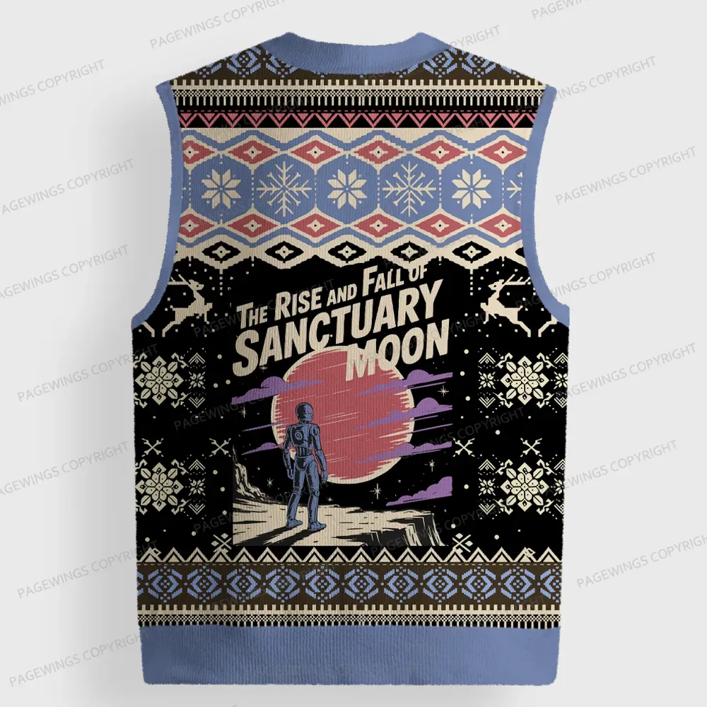 Pagewings The Rise And Fall Of Sanctuary Moon Unisex V-Neck Ugly Knit Vest