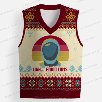 Pagewings Emotions Unisex V-Neck Ugly Knit Vest