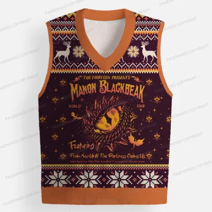 Pagewings The Thirteen Unisex V-Neck Ugly Knit Vest