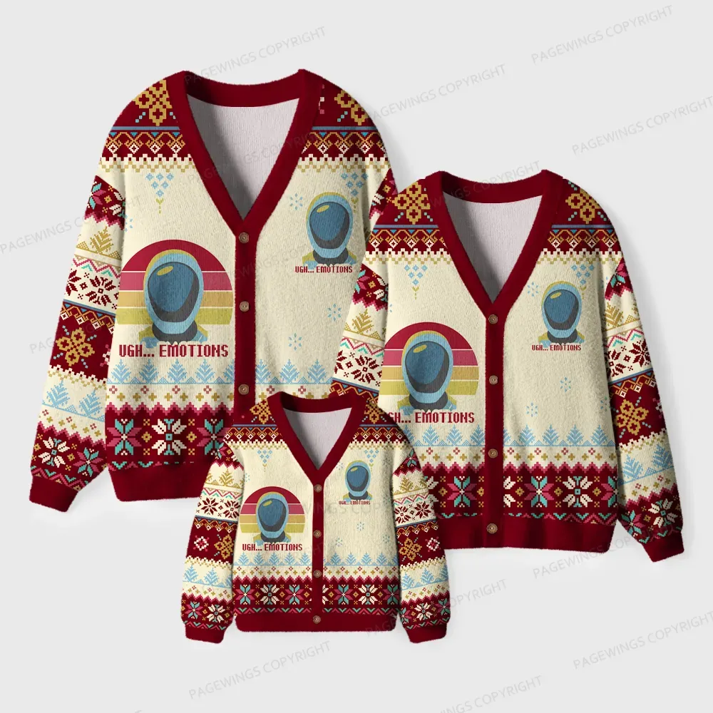 Pagewings Emotions Unisex Ugly Cardigan Sweaters