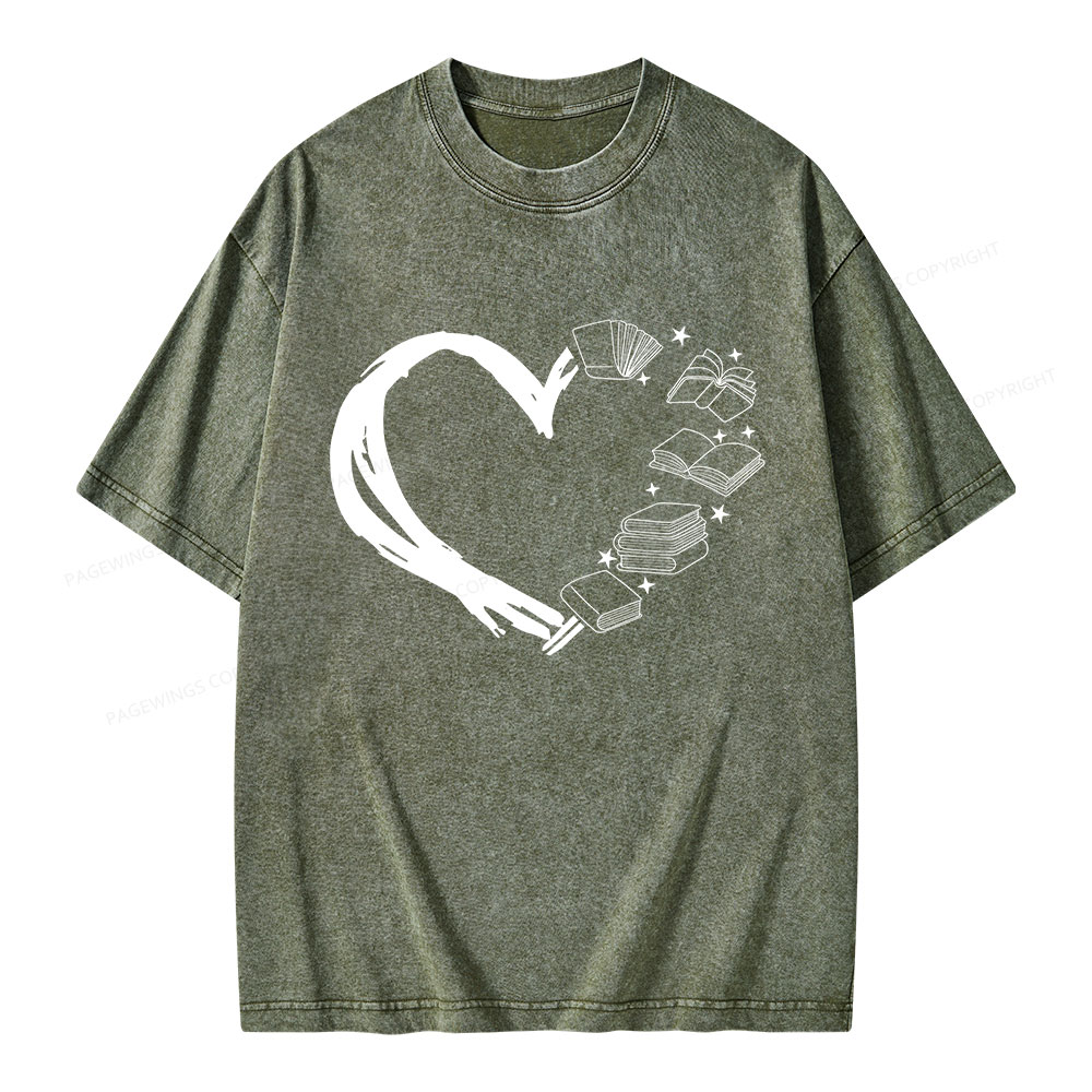 Pagewing Love of Books Unisex Washed T-shirt