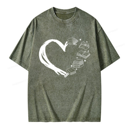 Pagewing Love of Books Unisex Washed T-shirt