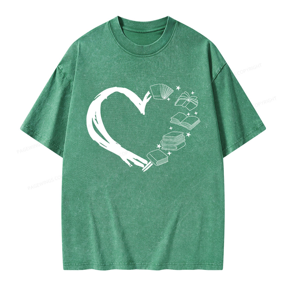 Pagewing Love of Books Unisex Washed T-shirt