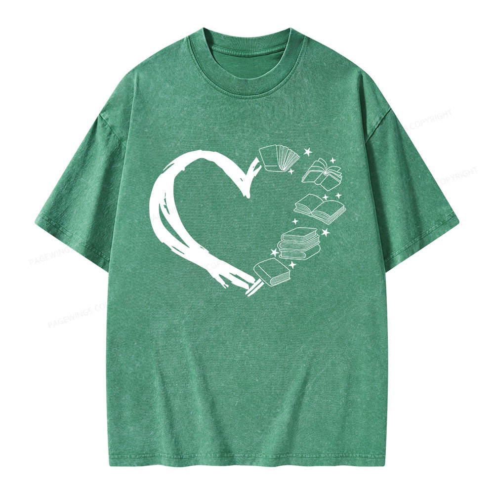 Pagewing Love of Books Unisex Washed T-shirt