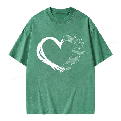 Pagewing Love of Books Unisex Washed T-shirt