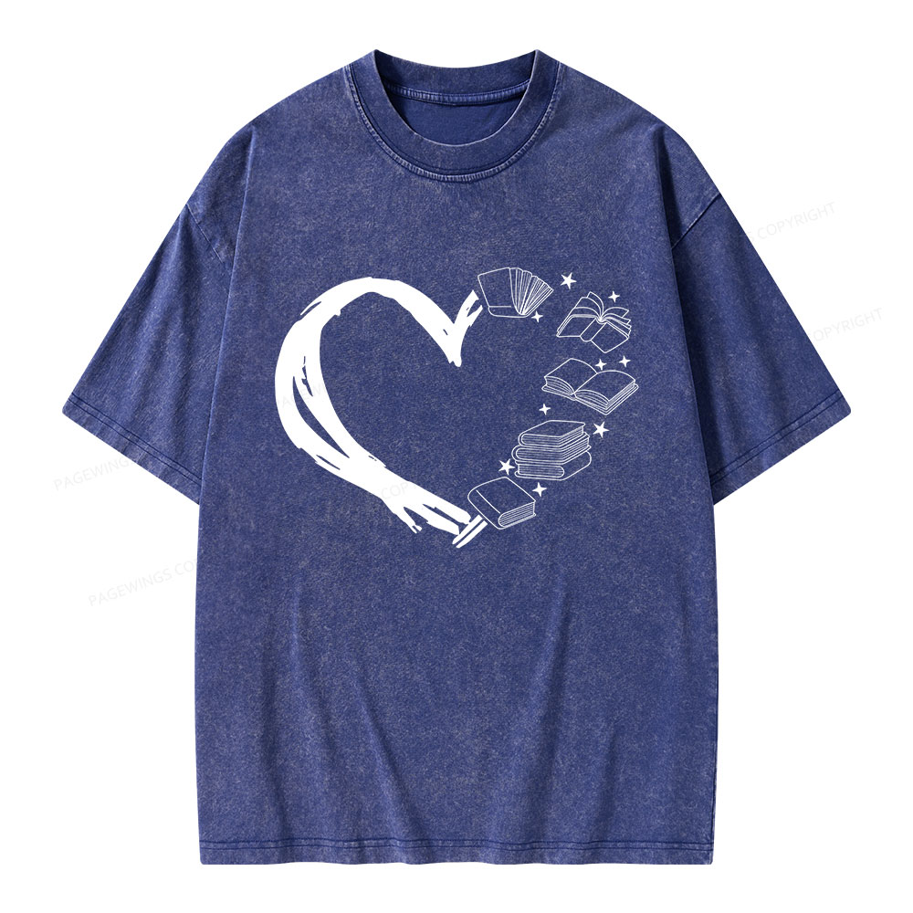 Pagewing Love of Books Unisex Washed T-shirt