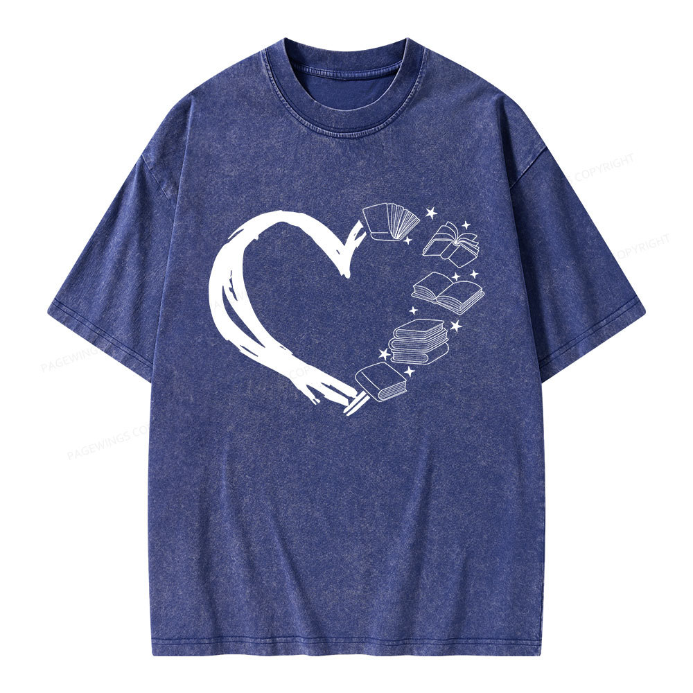 Pagewing Love of Books Unisex Washed T-shirt
