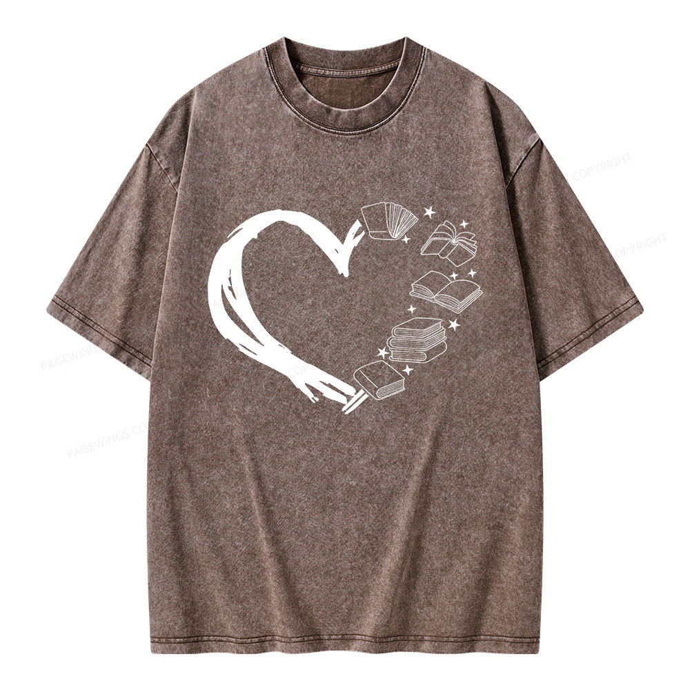 Pagewing Love of Books Unisex Washed T-shirt
