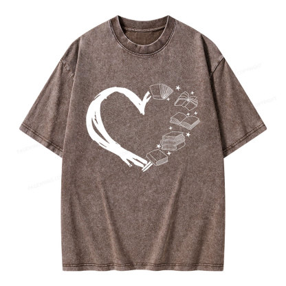 Pagewing Love of Books Unisex Washed T-shirt