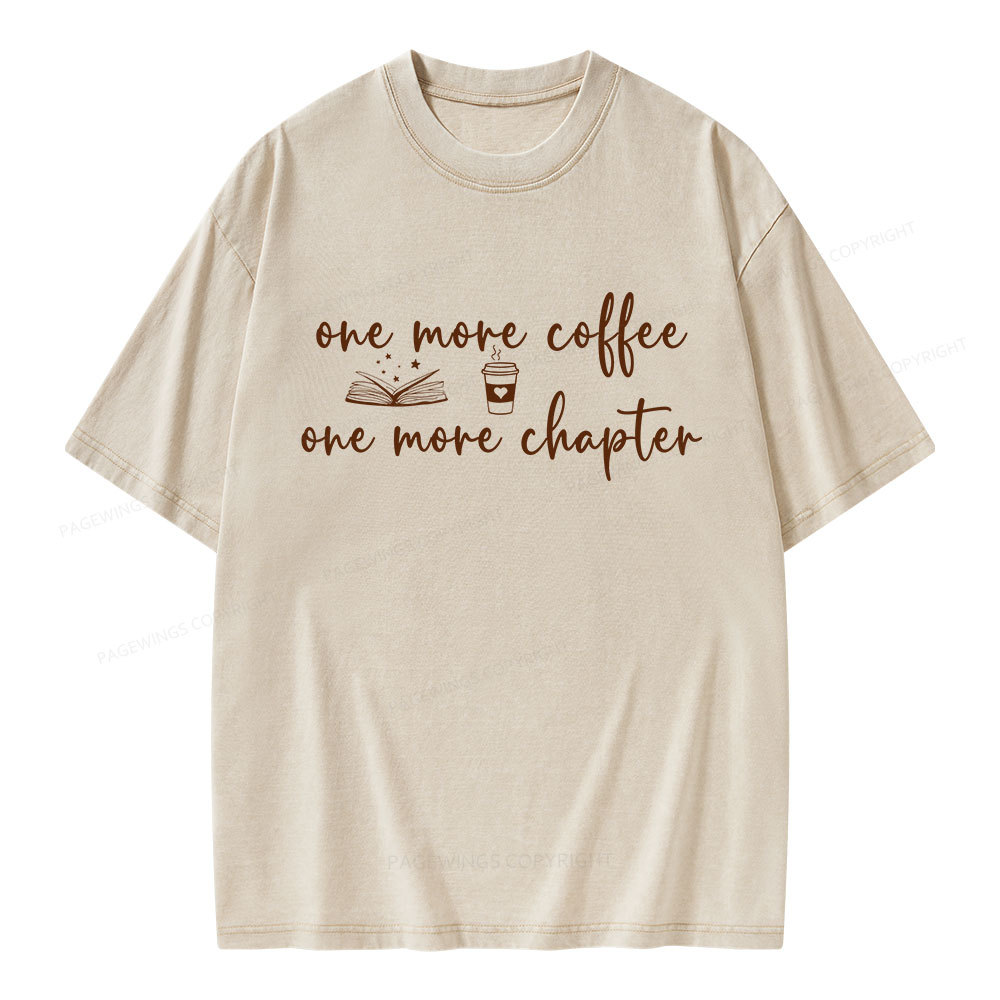 Pagewing Just One More Coffee and Books Unisex Washed T-shirt
