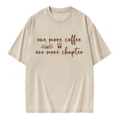 Pagewing Just One More Coffee and Books Unisex Washed T-shirt