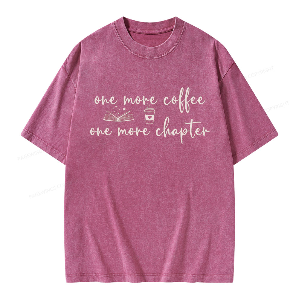 Pagewing Just One More Coffee and Books Unisex Washed T-shirt