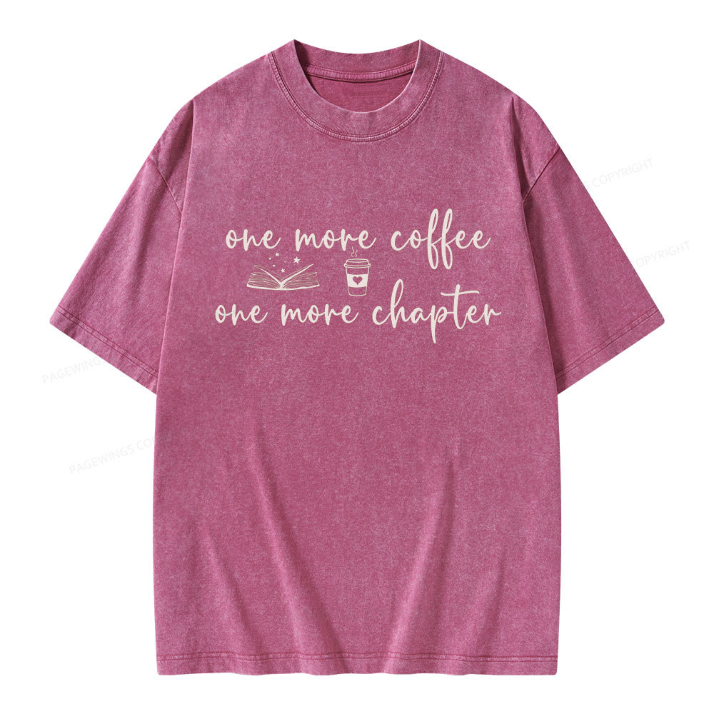 Pagewing Just One More Coffee and Books Unisex Washed T-shirt