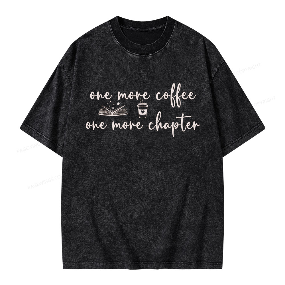 Pagewing Just One More Coffee and Books Unisex Washed T-shirt