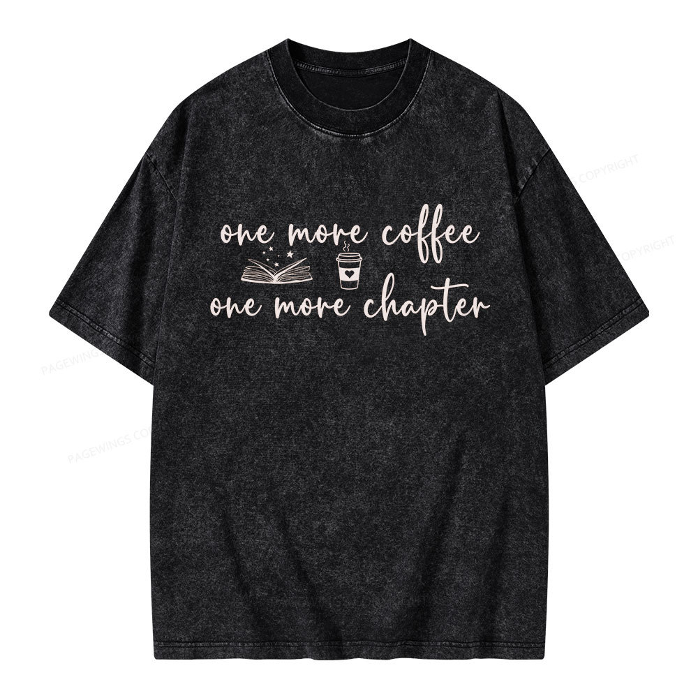 Pagewing Just One More Coffee and Books Unisex Washed T-shirt