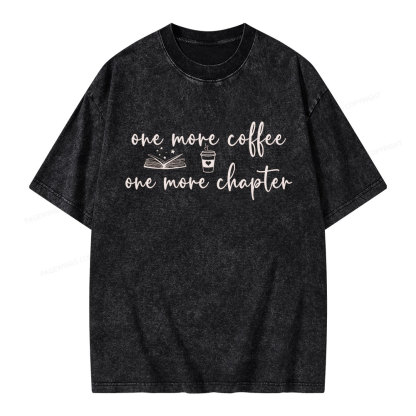 Pagewing Just One More Coffee and Books Unisex Washed T-shirt