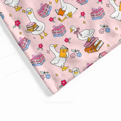 Pagewings Silly Goose Read Flannel Blanket