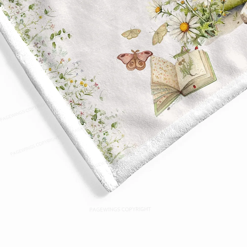 Pagewings There's No Such Thing As Too Many Books Flannel Blanket