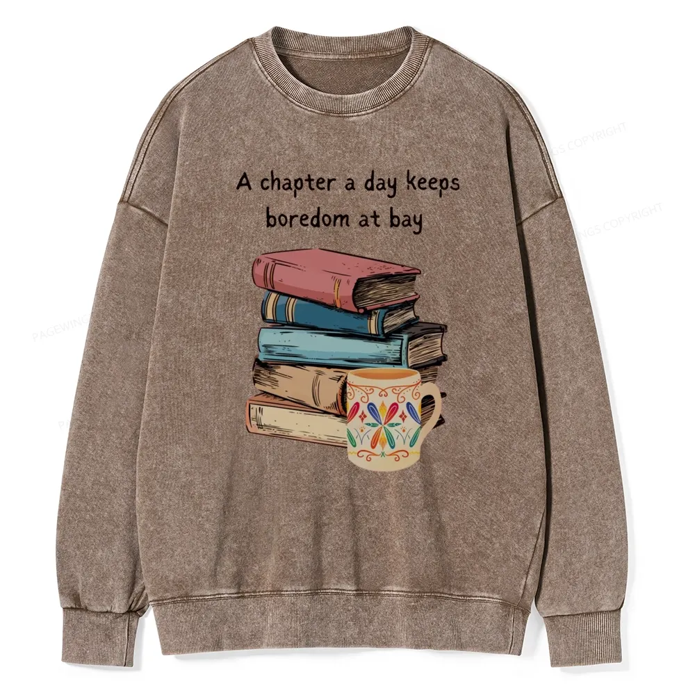 Pagewings Reading Fluffy Flock Unisex Washed Sweatshirt