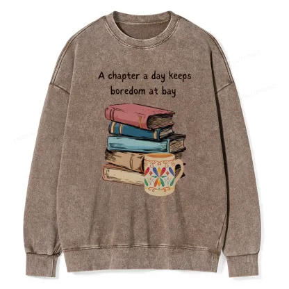 Pagewings Reading Fluffy Flock Unisex Washed Sweatshirt