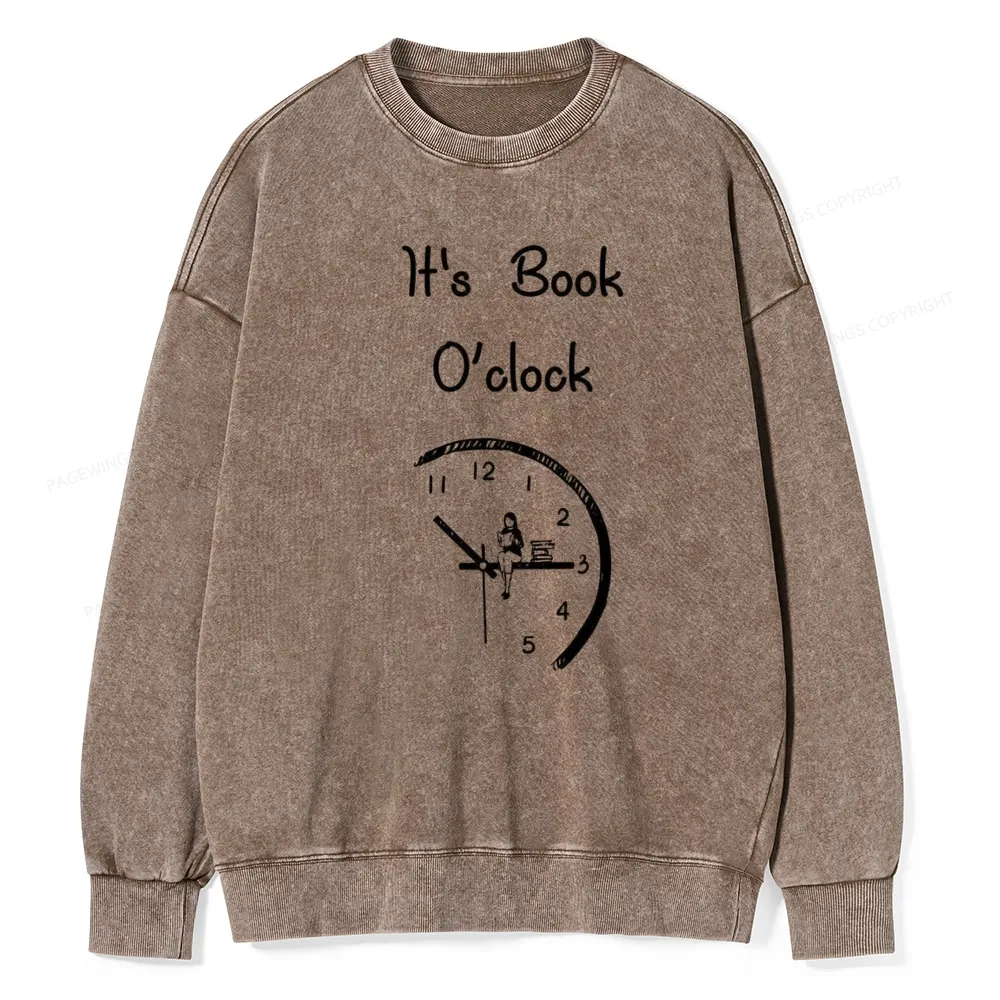 Pagewings Book Brainy Buddy Unisex Washed Sweatshirt