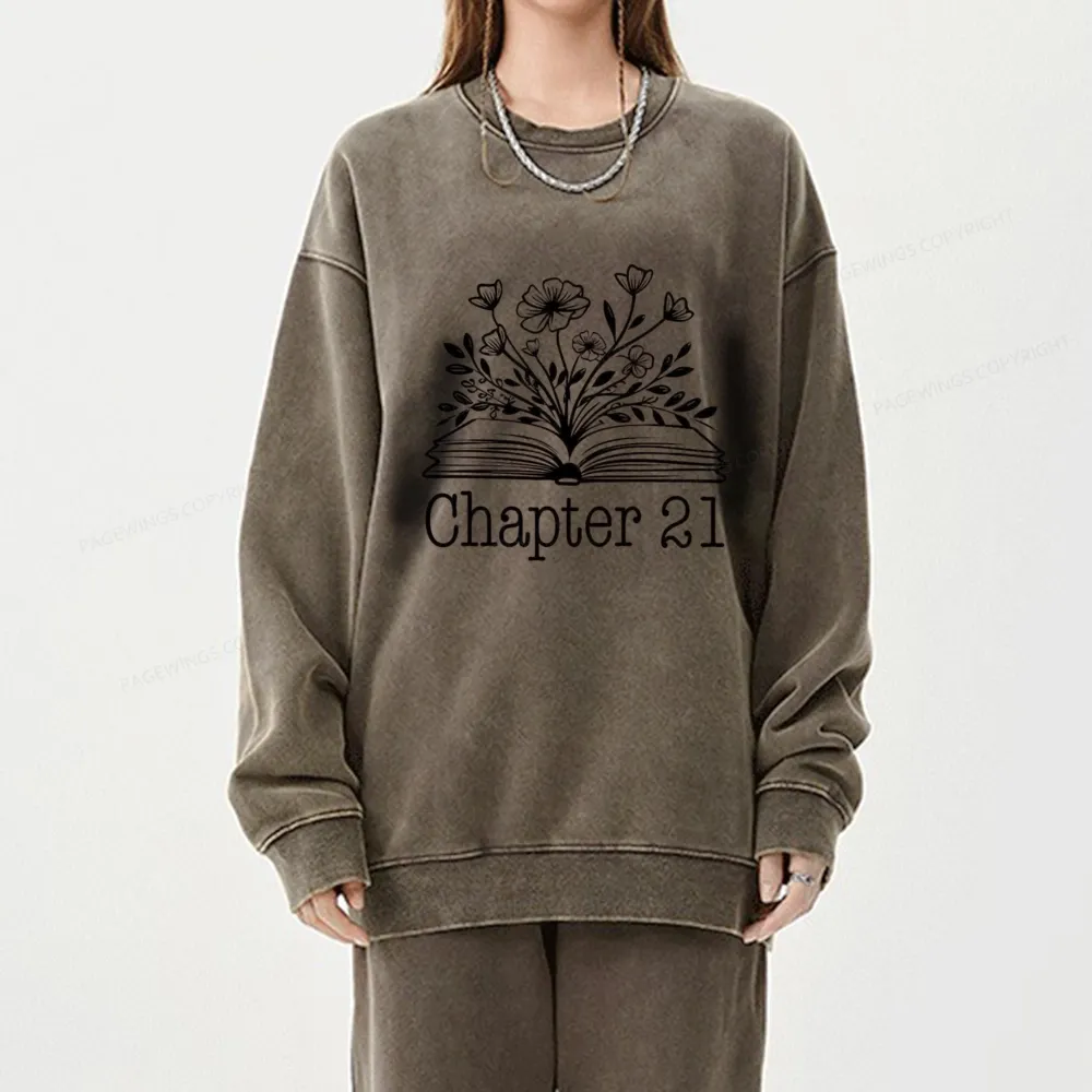 Pagewings Personalized Birthday Gift Book Lover Unisex Washed Sweatshirt