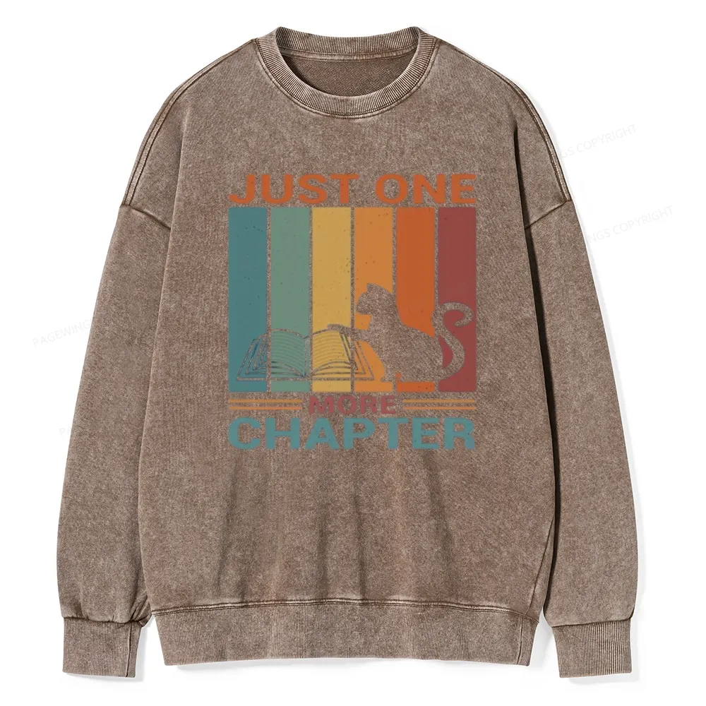 Pagewings Just One More Chapter Book Unisex Washed Sweatshirt