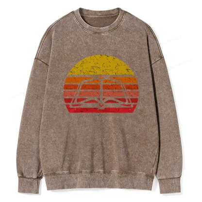 Pagewings Vintage Book Reading Lover Unisex Washed Sweatshirt