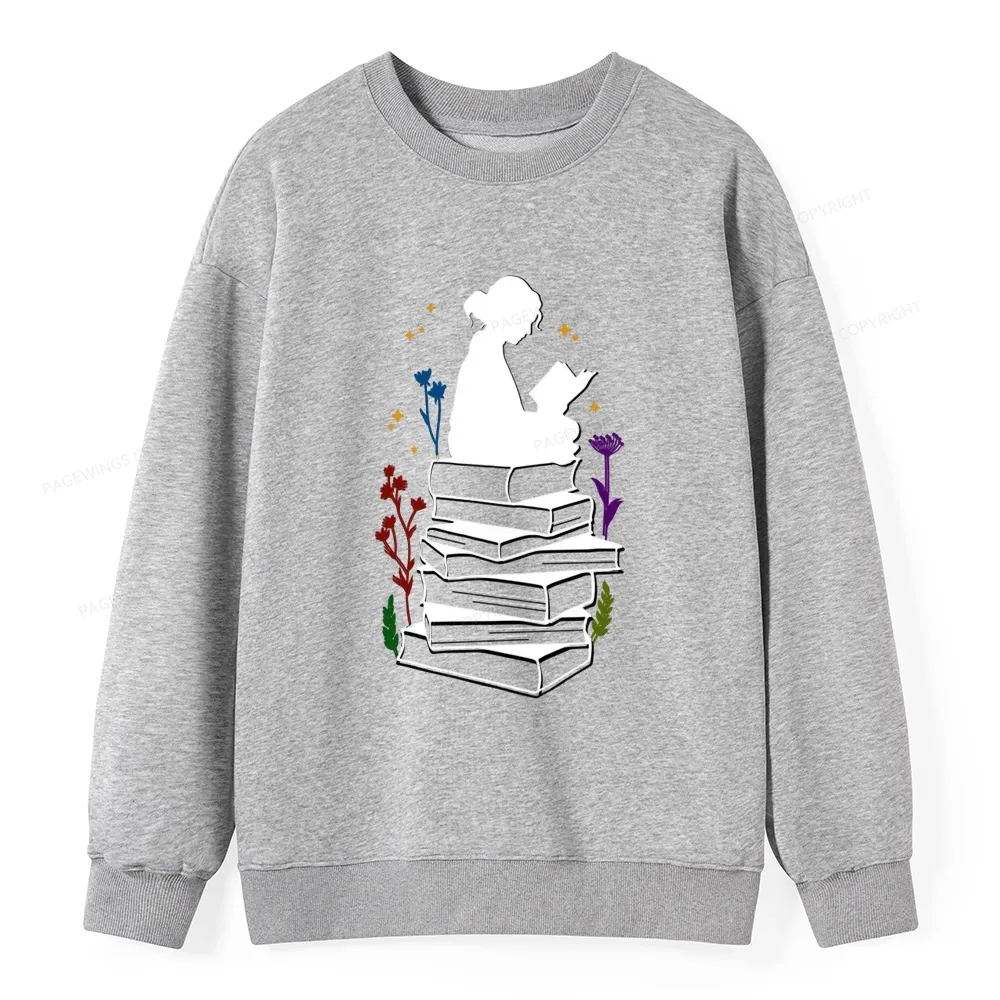 Pagewings Girl Reading Unisex Classic Sweatshirt