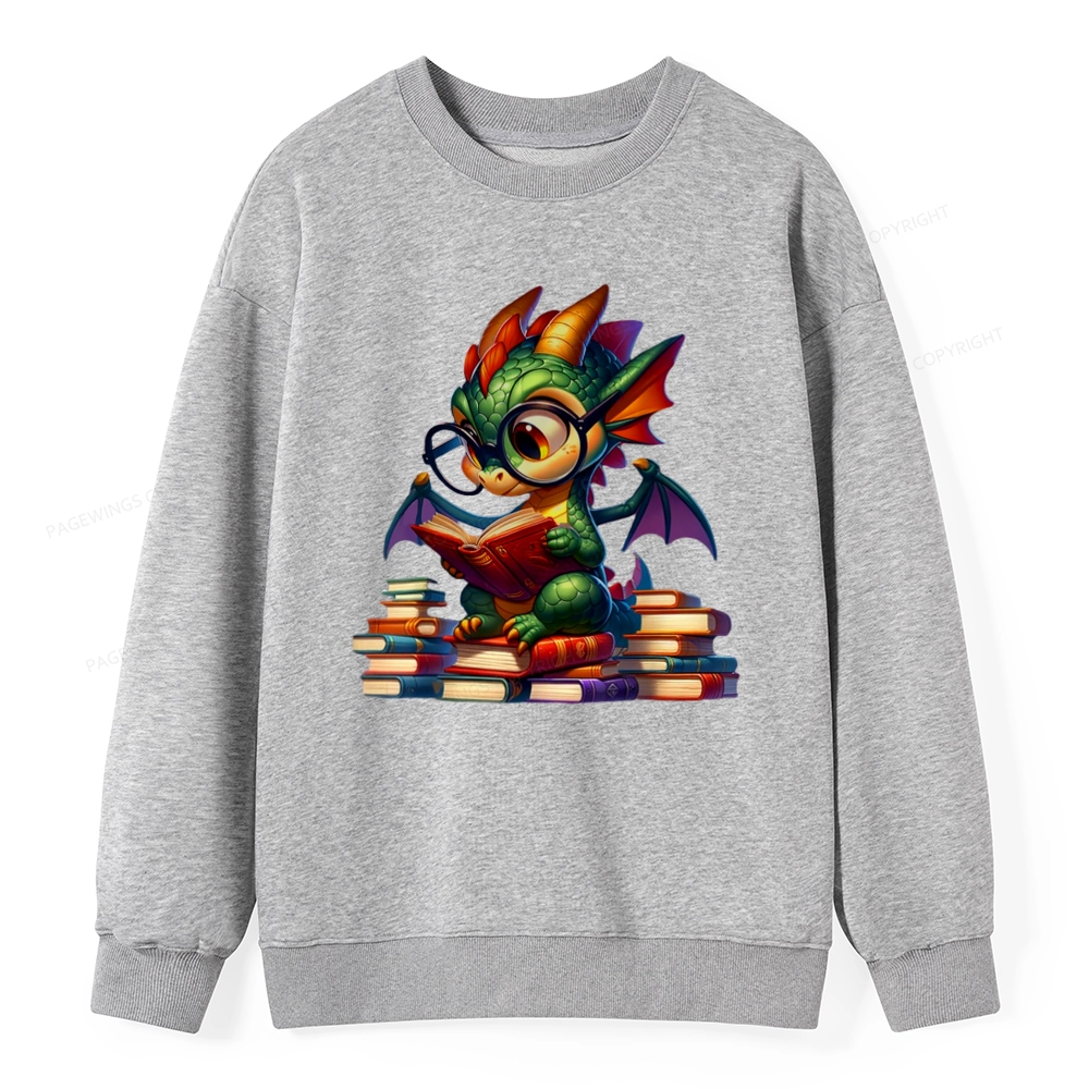 Pagewings Dragon And Books Unisex Classic Sweatshirt