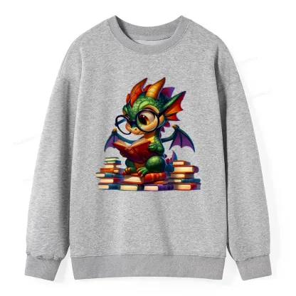 Pagewings Dragon And Books Unisex Classic Sweatshirt