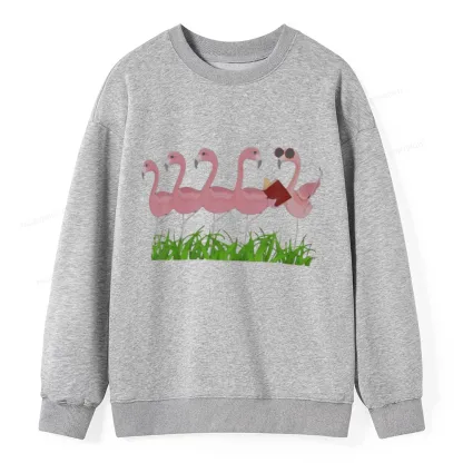 Pagewings Funny Flamingo Reading Book Unisex Classic Sweatshirt