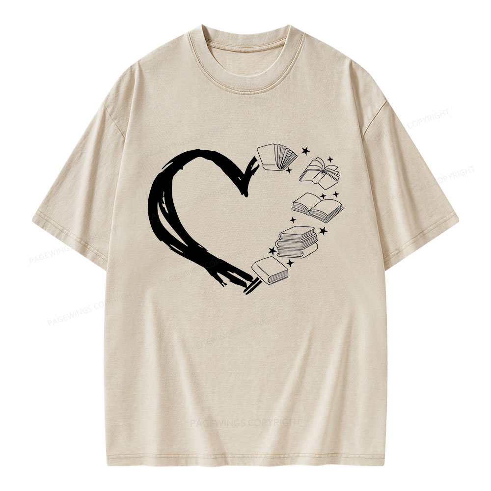 Pagewing Love of Books Unisex Washed T-shirt