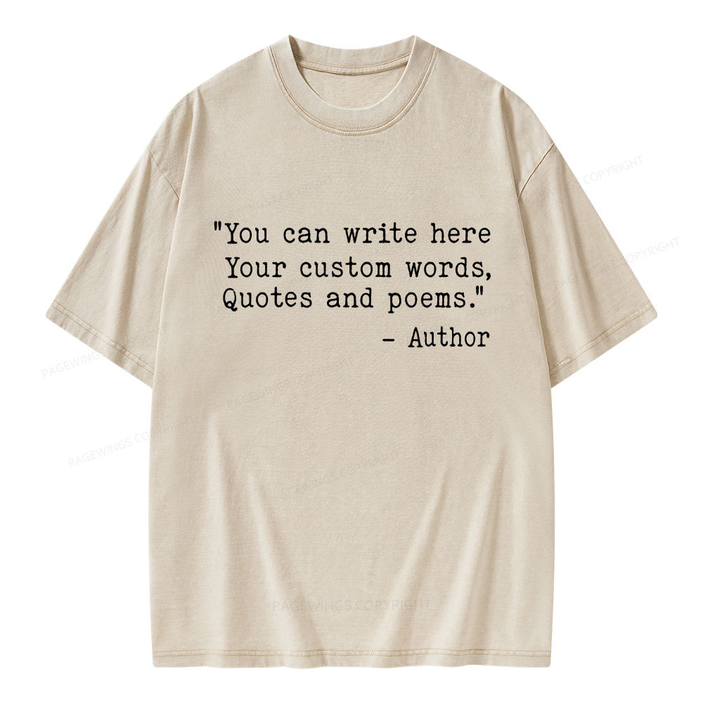 Pagewings Personalized Typewriter  Unisex Washed T-shirt