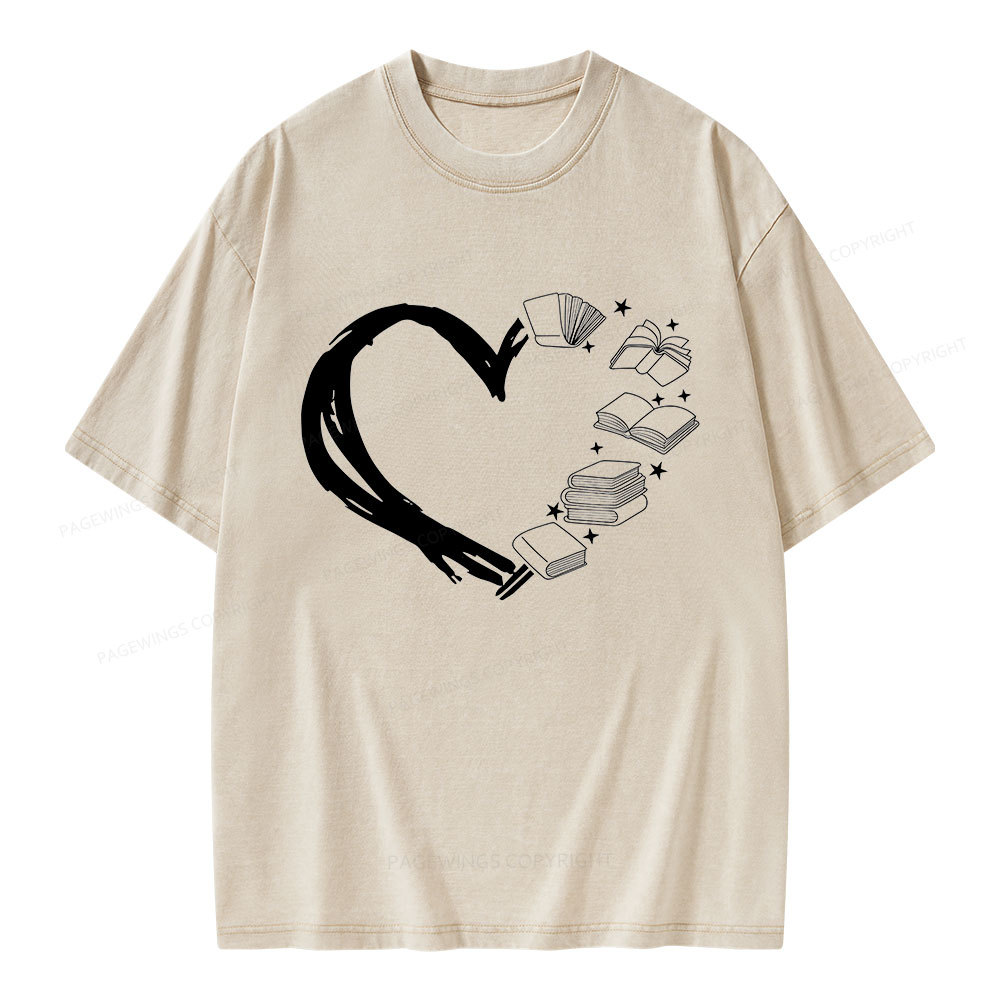Pagewing Love of Books Unisex Washed T-shirt