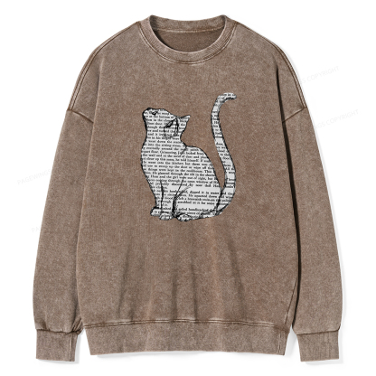 Pagewings Lots Of Books And Cute Cats Unisex Washed Sweatshirt