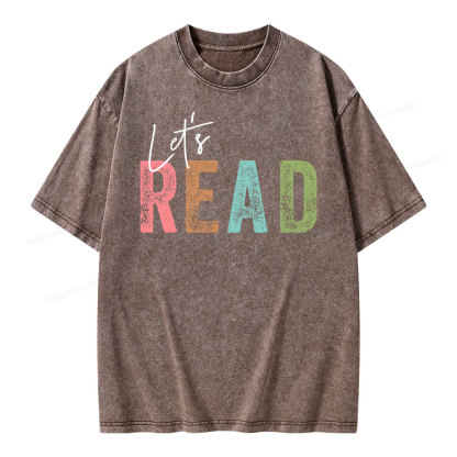 Pagewings Let's Read Unisex Washed T-shirt
