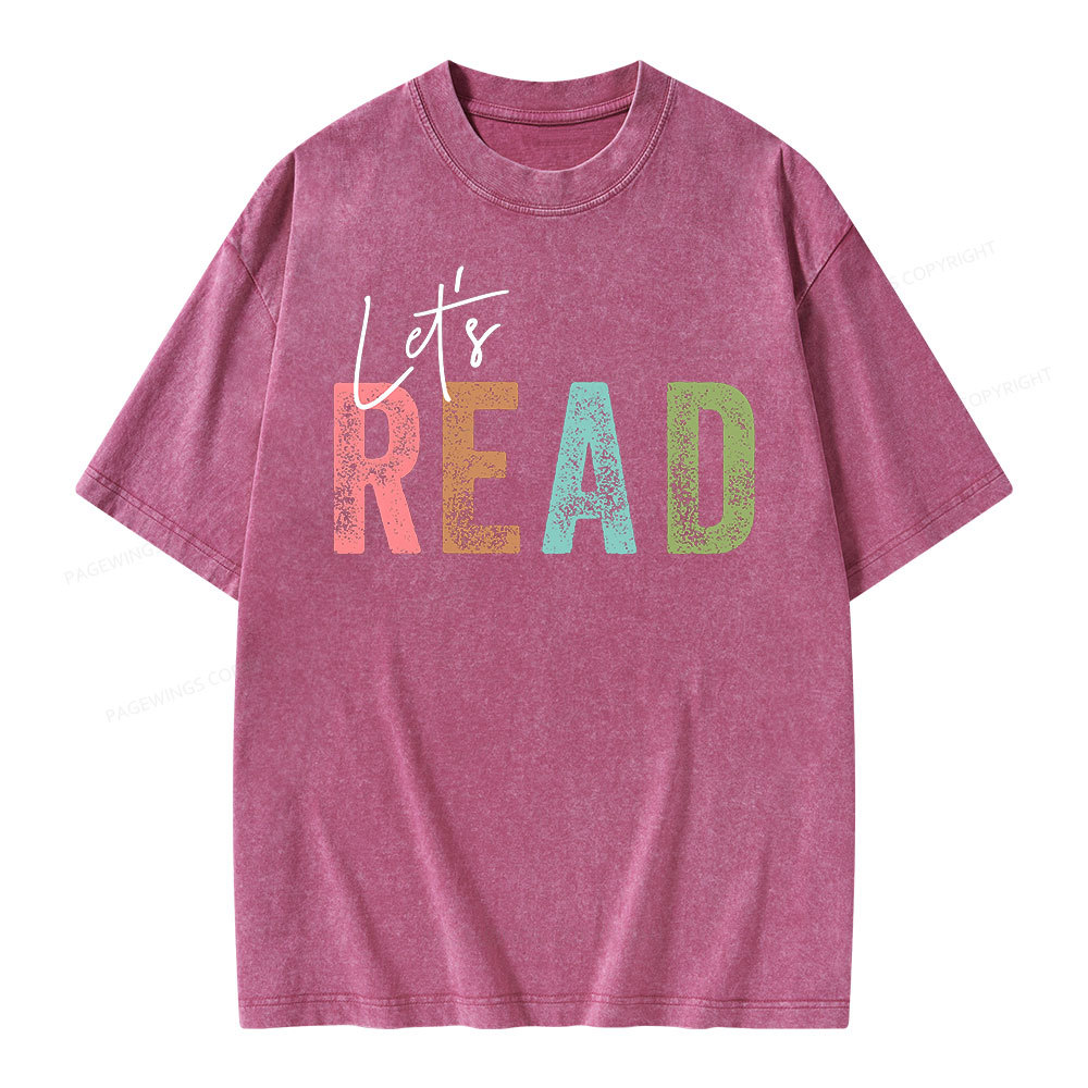 Pagewings Let's Read Unisex Washed T-shirt