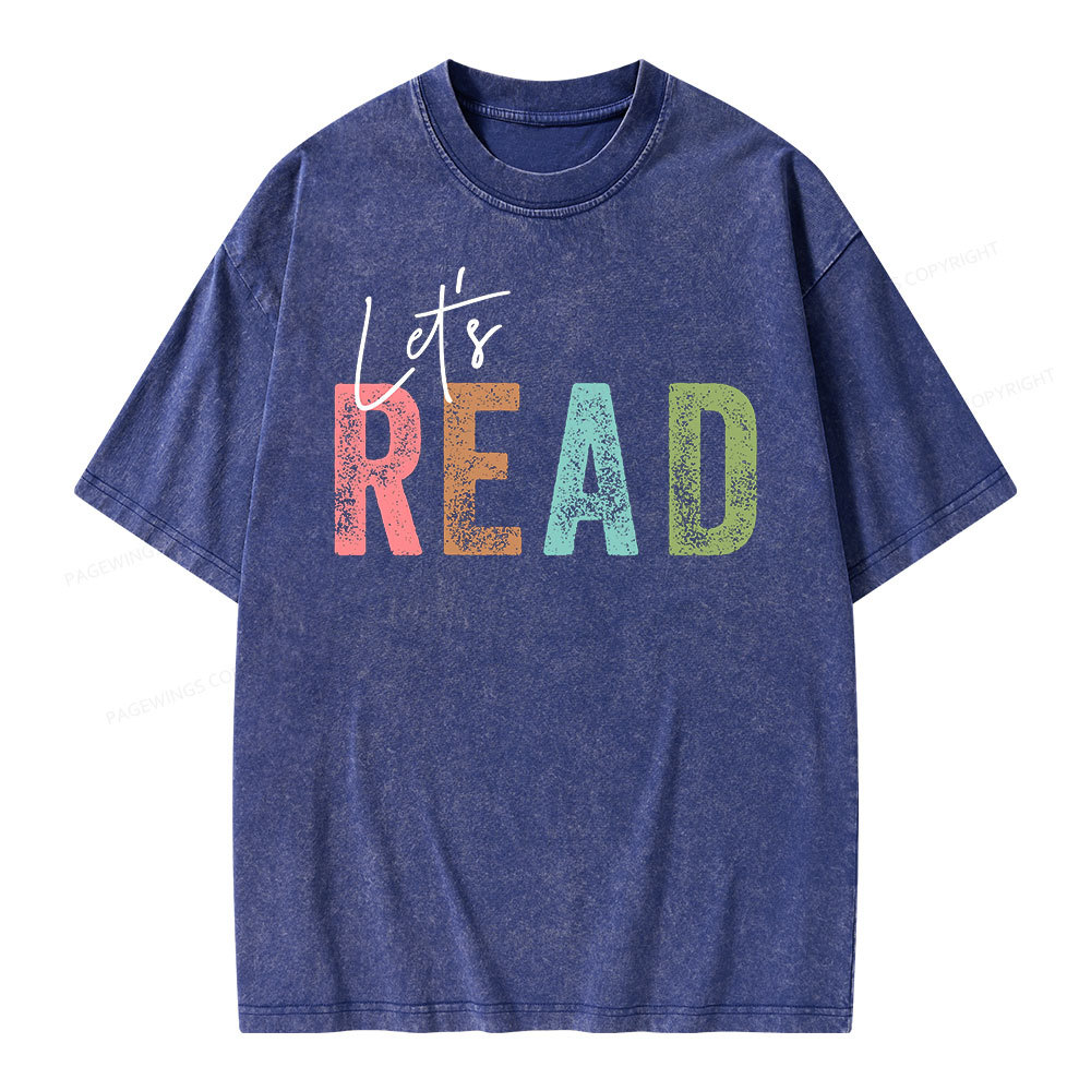 Pagewings Let's Read Unisex Washed T-shirt