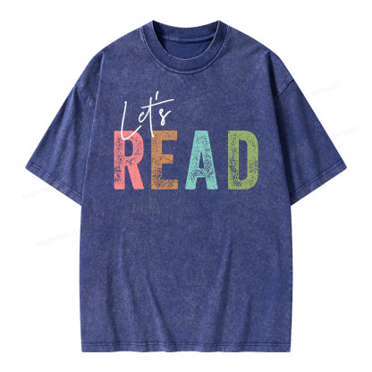 Pagewings Let's Read Unisex Washed T-shirt