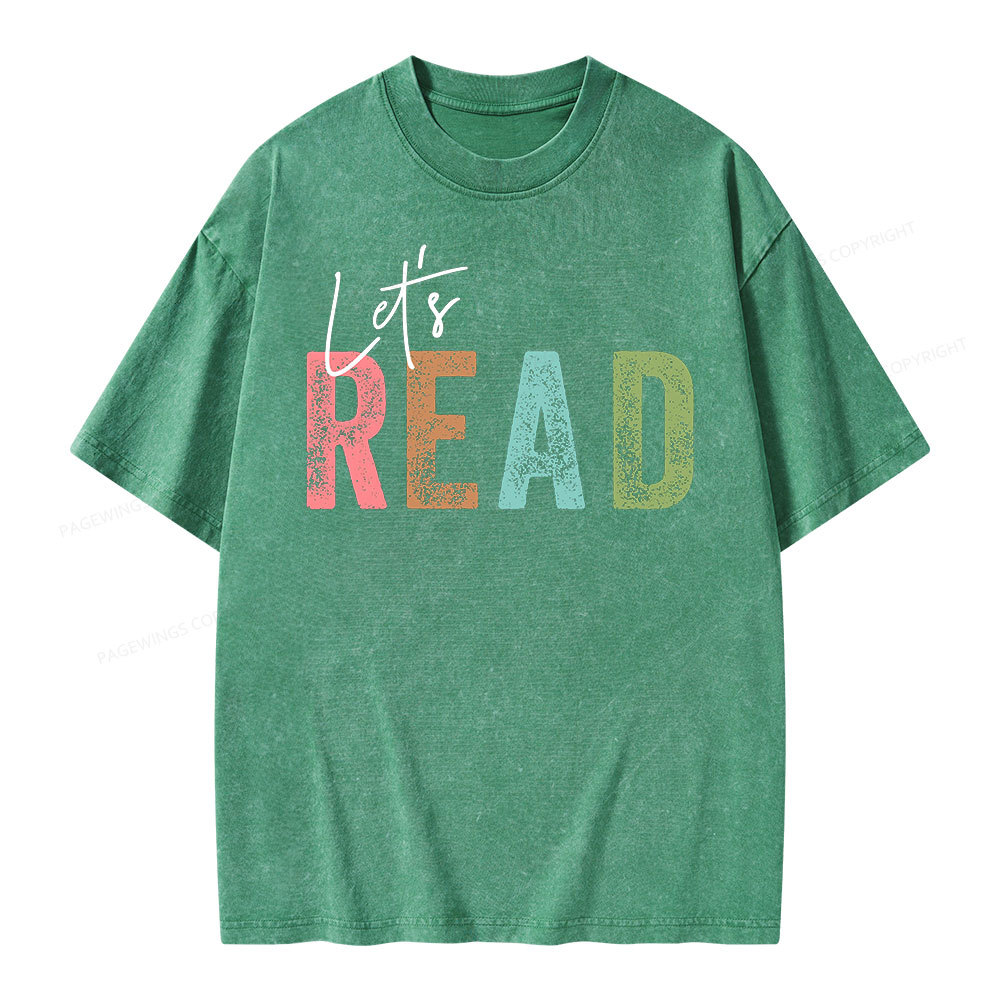 Pagewings Let's Read Unisex Washed T-shirt