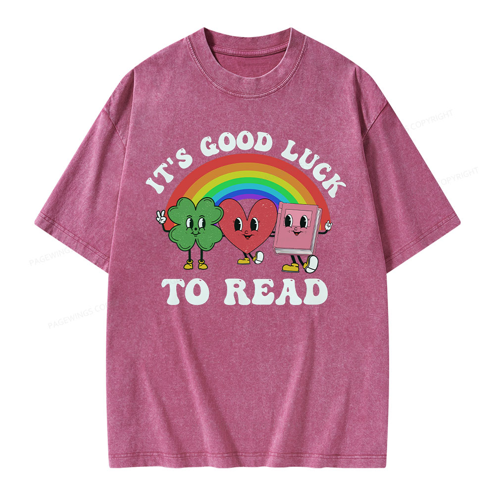 Pagewings St. Patrick's Day Librarian Unisex Washed T-shirt