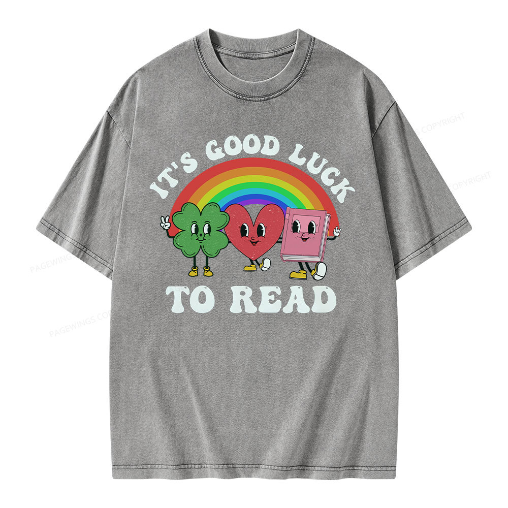 Pagewings St. Patrick's Day Librarian Unisex Washed T-shirt