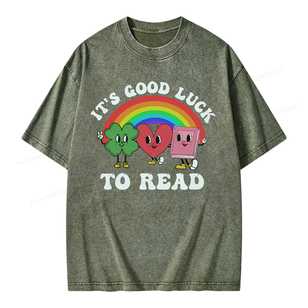 Pagewings St. Patrick's Day Librarian Unisex Washed T-shirt