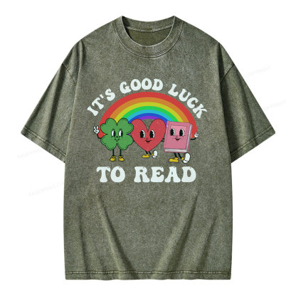 Pagewings St. Patrick's Day Librarian Unisex Washed T-shirt