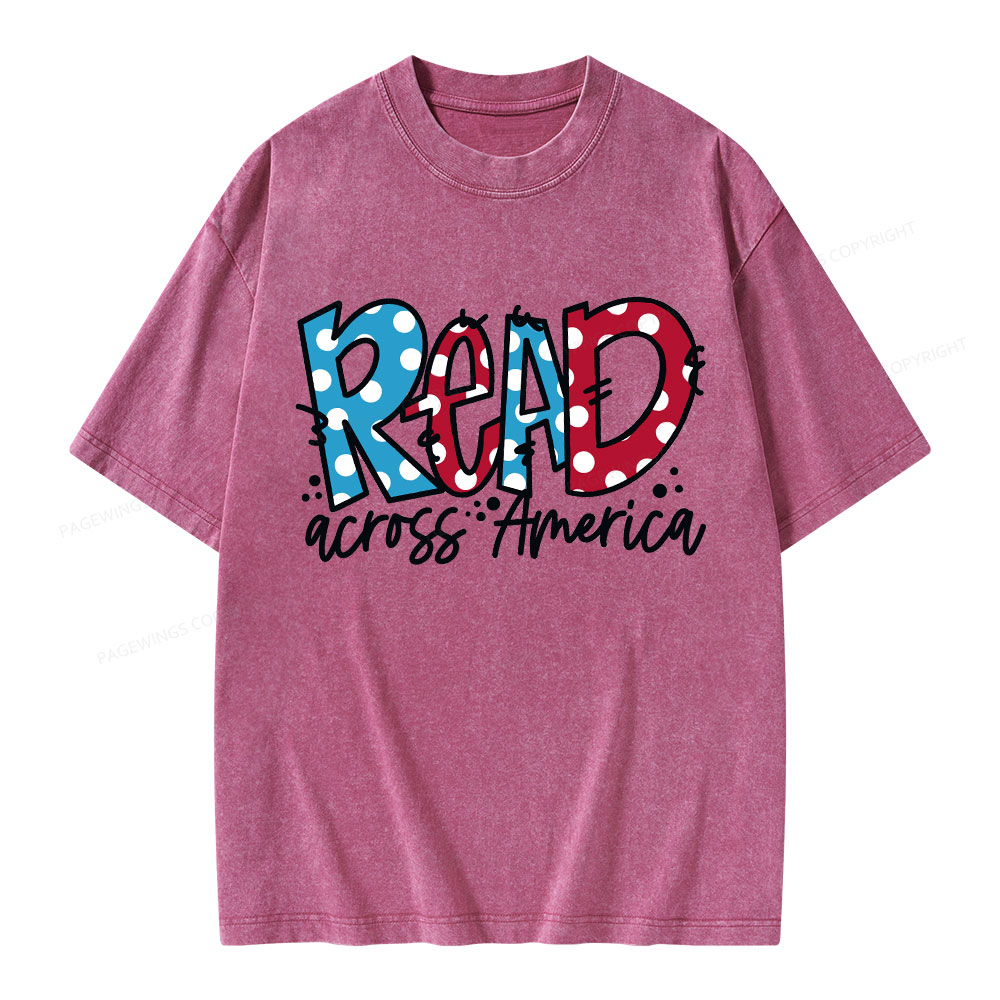 Pagewings Read Across America Unisex Washed T-shirt
