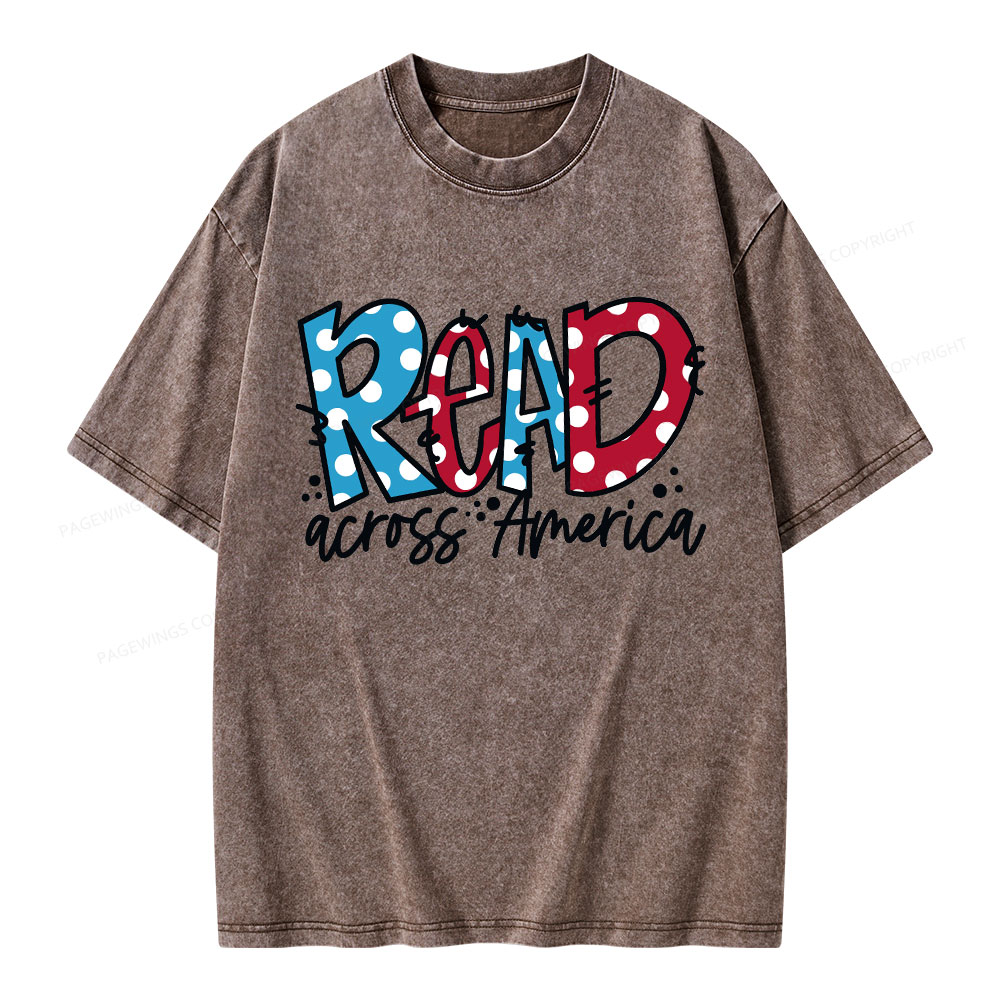Pagewings Read Across America Unisex Washed T-shirt
