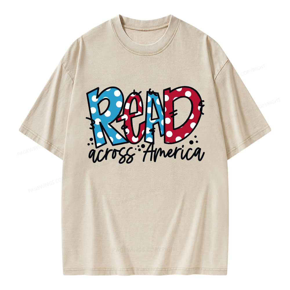 Pagewings Read Across America Unisex Washed T-shirt