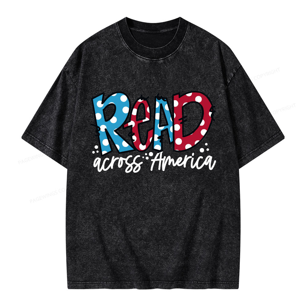 Pagewings Read Across America Unisex Washed T-shirt